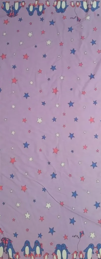 Hot Palava Remnant - 115cm - Lilac Penguin Fabric - Cotton twill Fabric