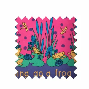 New Palava Remnant -80cm - Pink Frog Lily Print Fabric