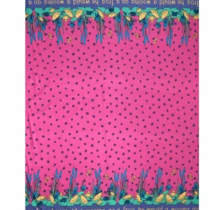 New Palava Remnant -80cm - Pink Frog Lily Print Fabric
