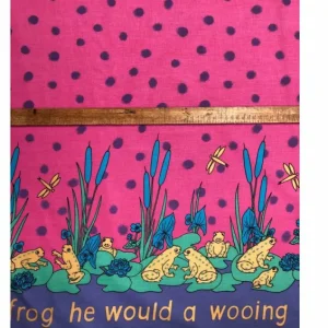 New Palava Remnant -80cm - Pink Frog Lily Print Fabric