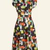 Fashion Palava Rita - Black Abstract Circus Dress