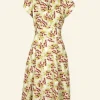Hot Palava Rita - Cream Damson Dress