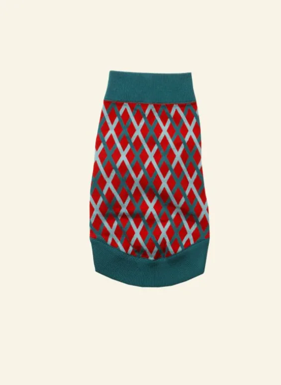 Flash Sale Palava Rodney Dog Jumper - Teal Lattice