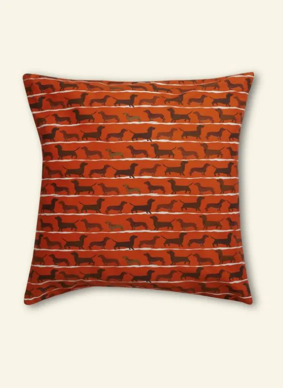 Hot Palava Simple Cushion Cover - Rust Sausage Dog