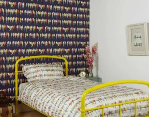 Cheap Palava Single Duvet Cover - Ivory Budgies