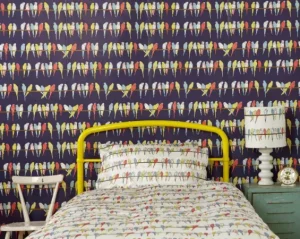 Cheap Palava Single Duvet Cover - Ivory Budgies