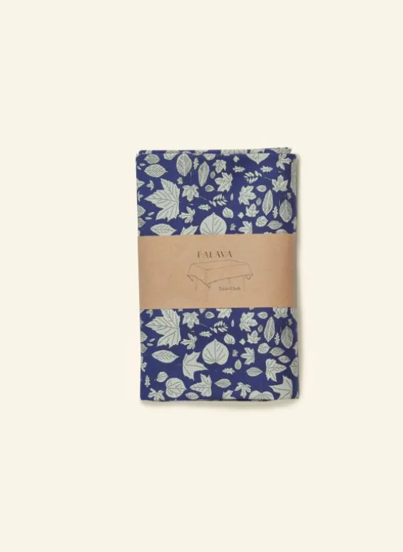 New Palava Table Cloth - Navy Autumn Leaves