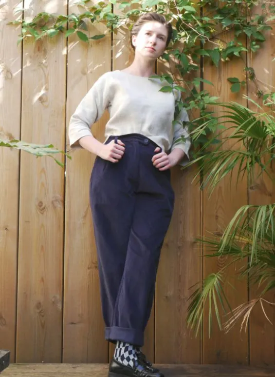 Online Palava Thelma Trousers - Navy Corduroy