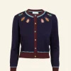 Discount Palava Vera Embroidered Cardigan - Navy Bugs
