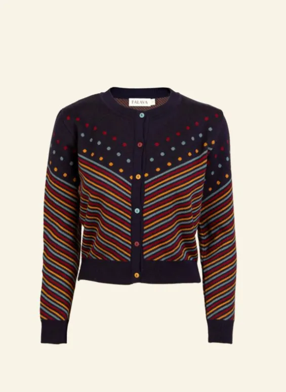 Fashion Palava Vera Jacquard Cardigan - Navy Slide