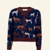 Store Palava Vera Jacquard Cardigan - Navy Woof