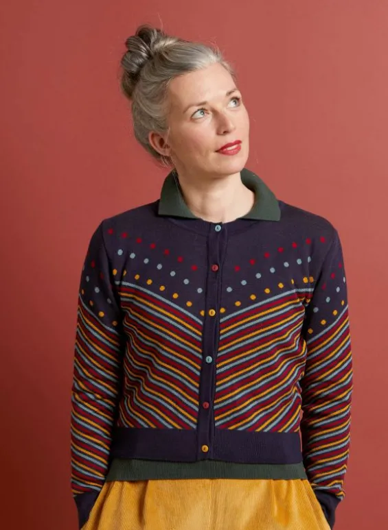 Fashion Palava Vera Jacquard Cardigan - Navy Slide